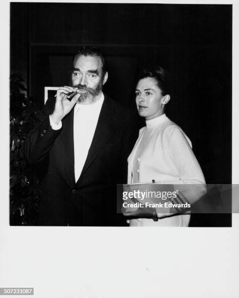 Actor Jack Elam and his wife, attending an ABC Television party at Century Plaza Hotel, Los Angeles, CA, May 10th 1974.