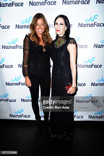 Kelly Killoren Bensimon and Jill Kargman attend the NameFace.com Launch at No. 8 on January 27, 2016 in New York City.