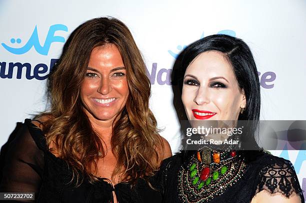 Kelly Killoren Bensimon and Jill Kargman attend the NameFace.com Launch at No. 8 on January 27, 2016 in New York City.