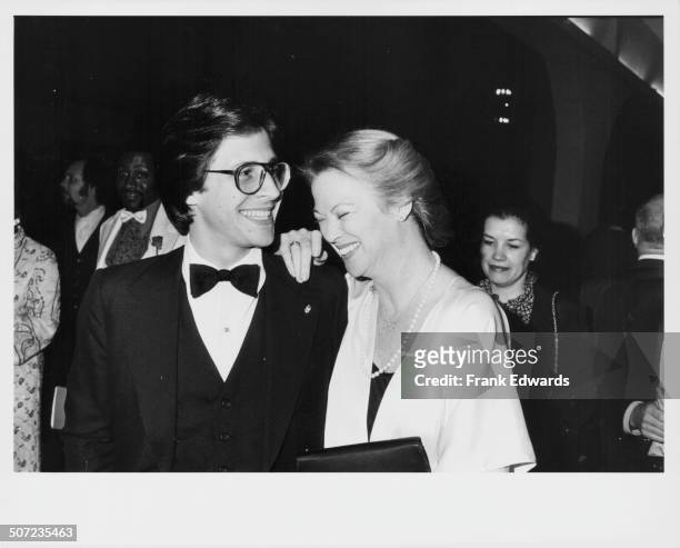 Actress Louise Fletcher and her boyfriend Morgan Mason, attending a part to welcome 'The Muppets' to Hollywood, Cocoanut Grove, California, April...