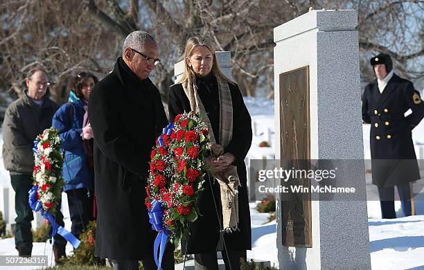 Administrator Charles Bolden and NASA Deputy Administrator Dava Newman take part in a "Day of Remembrance" ceremony to pay tribute to the crews of...