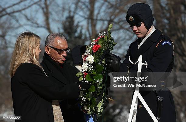 Administrator Charles Bolden and NASA Deputy Administrator Dava Newman take part in a wreath laying ceremony at the Tomb of the Unknown Solider...