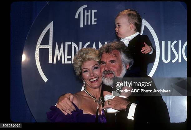Backstage Coverage - Airdate: January 17, 1983. KENNY ROGERS, FAVORITE COUNTRY MALE ARTIST WITH WIFE MARIANNE GORDON AND THEIR SON CHRISTOPHER ROGERS