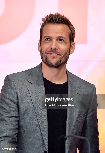 Gabriel Macht, star of 'Suits' rings the Opening Bell at NASDAQ MarketSite on January 28, 2016 in New York City.