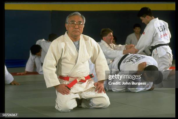 Portrait of San Jose St. Coach Yosh Uchida during practice session.