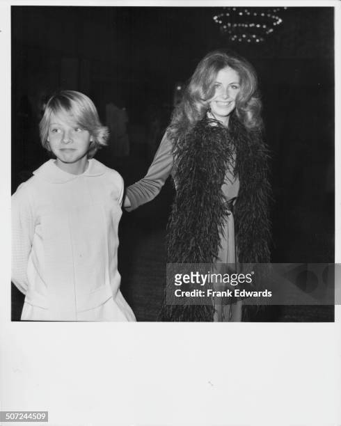 Actress Jodie Foster with her older sister Cindy, attending an ABC Television party at Century Plaza Hotel, Los Angeles, CA, May 10th 1974.