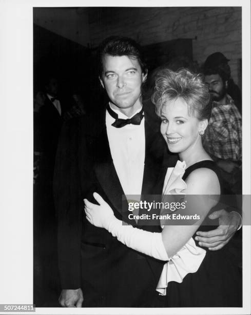 Actors Jonathan Frakes and fiancee Genie Francis, at the Soap Opera Awards, Hollywood, CA, November 16th 1986.