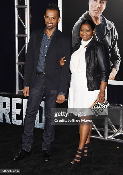 Actress Octavia Spencer and guest arrive at the premiere of Warner Bros. Pictures' 'Creed' at Regency Village Theatre on November 19, 2015 in...