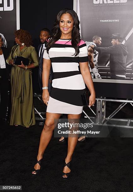 Professional Boxer Laila Ali arrives at the premiere of Warner Bros. Pictures' 'Creed' at Regency Village Theatre on November 19, 2015 in Westwood,...