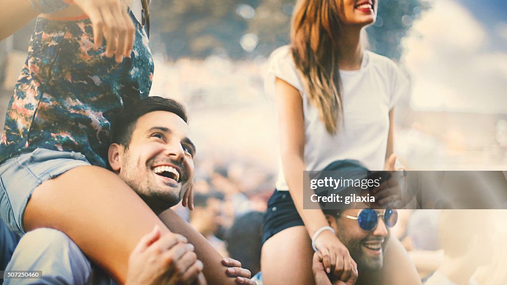 People enjoying a concert.