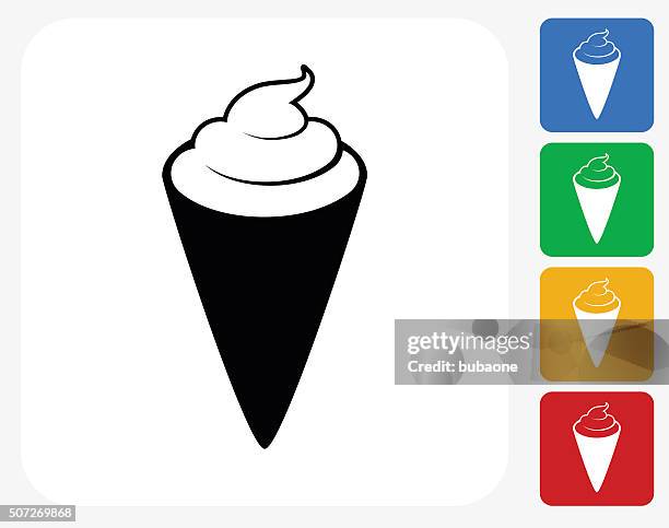 ice cream cone-symbol flache grafik design - softeis stock-grafiken, -clipart, -cartoons und -symbole