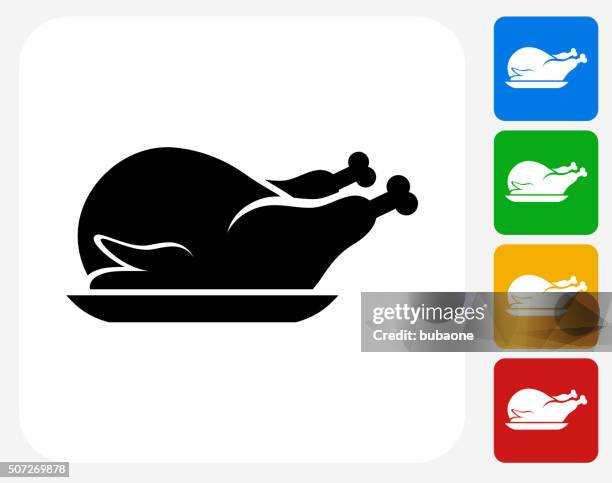 geflügel gericht symbol flaches grafikdesign - turkey cooked stock-grafiken, -clipart, -cartoons und -symbole