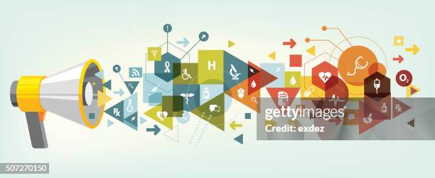 medical promotion or announcement - announcement message stock illustrations