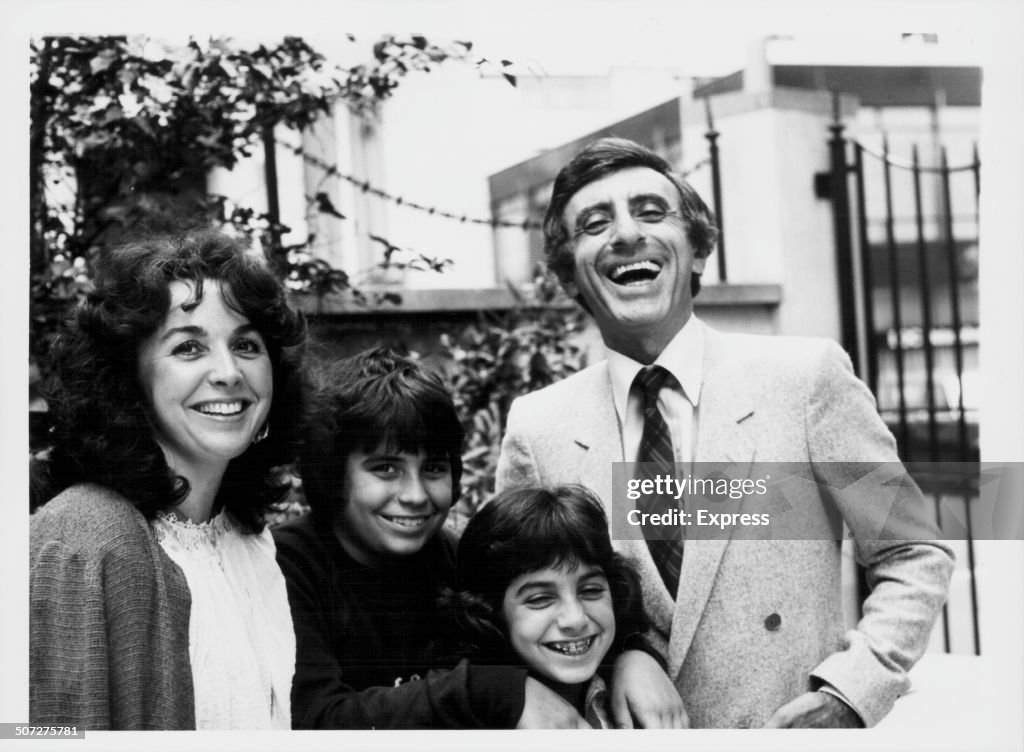 Actor Jamie Farr with his family, visiting the Tower of London on a ...