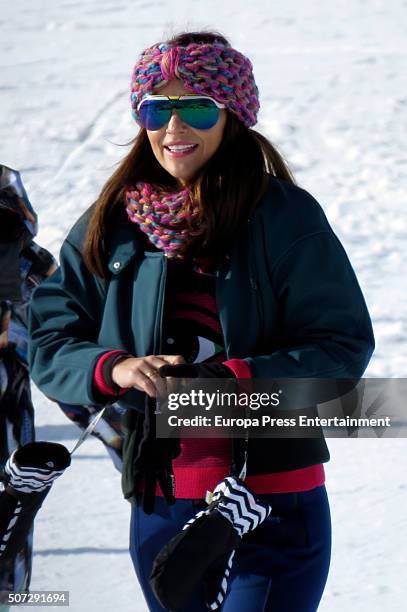 Paula Echevarria is seen on January 1, 2016 in Baqueira Beret, Spain.