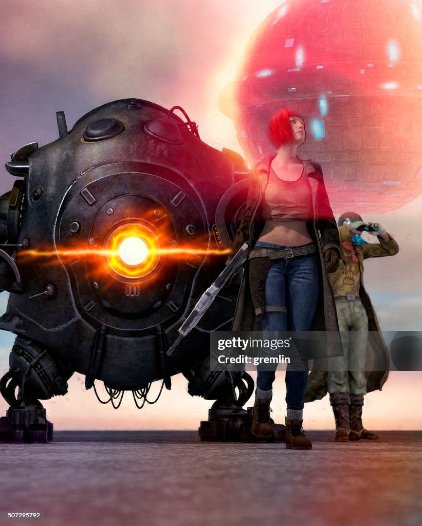 Steampunk Platz Superhelden-team