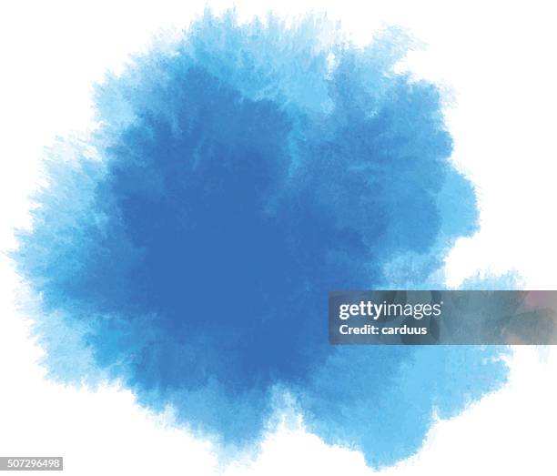 stockillustraties, clipart, cartoons en iconen met blue watercolor - nat