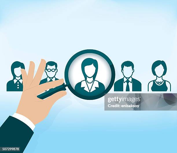 suche nach job-symbol mit lupe - auszubildender stock-grafiken, -clipart, -cartoons und -symbole
