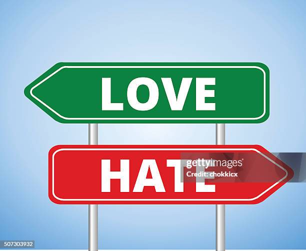 liebe gegen hasse - love hate stock-grafiken, -clipart, -cartoons und -symbole