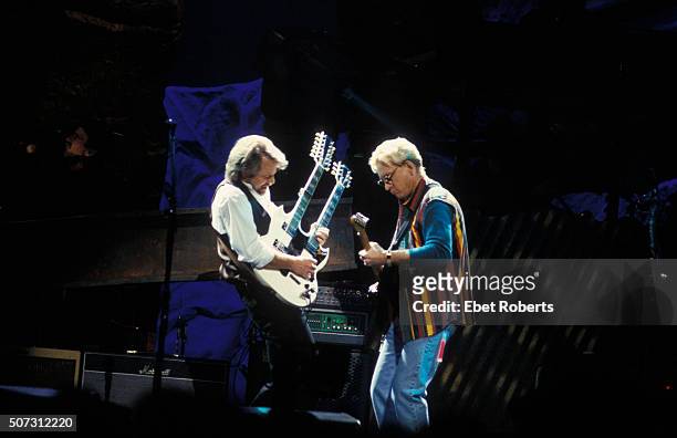 Don Felder and Joe Walsh of The Eagles performing at the Target Center in Minneapolis February 21, 1995