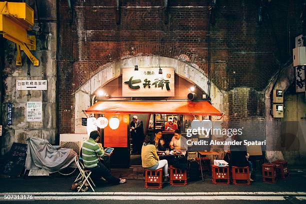 night life in shinbashi district, tokyo, japan - speakeasy ストックフォトと画像