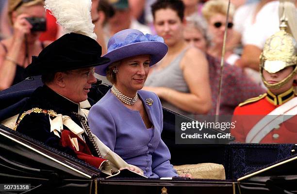 England's Duke & Duchess of Gloucester in procession for the Garter Service at St. George's Chapel, WIndsor Castle.