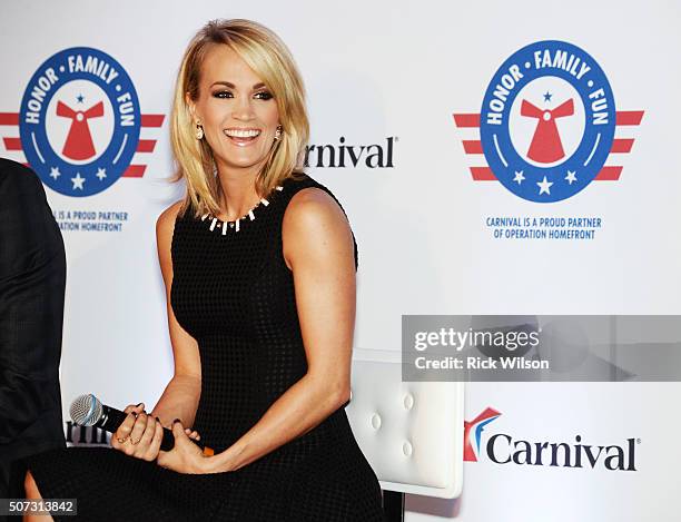 Carrie Underwood announces partnership with Carnival Cruise Line on January 28, 2016 in Jacksonville, Florida.