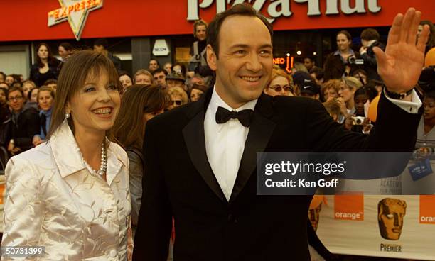 Actor Kevin Spacey w. Unident. At the Bafta Awards, the British Oscars, at the Odeon Leicester Square.