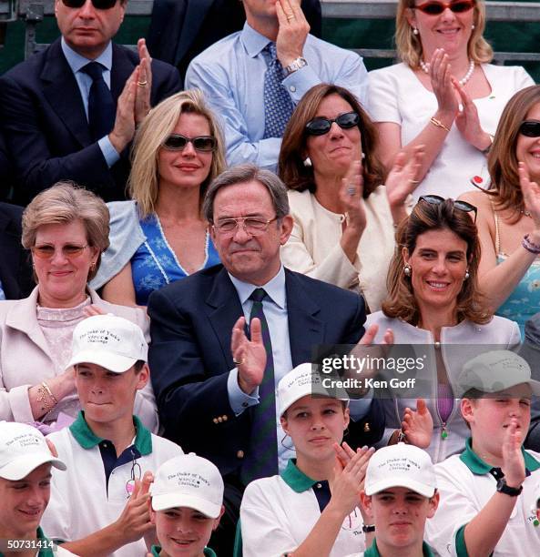 Greece's King Constantine II in audience at charity tennis event at Buckingham Palace for the National Society for the Prevention of Cruelty to...