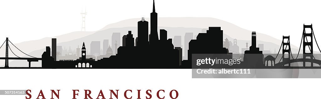 Detaillierte Stadtbild von San Francisco