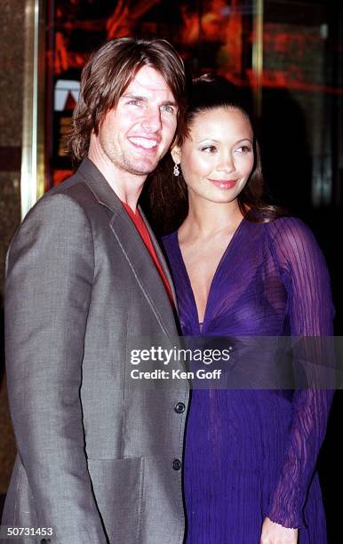 Actors Tom Cruise & Thandie Newton at the premiere of the movie Mission Impossible 2 at the Empire, Leicester Square.