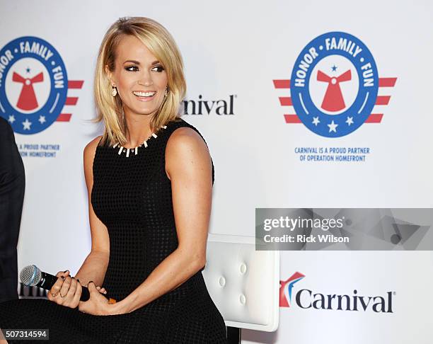 Carrie Underwood announces partnership with Carnival Cruise Line on January 28, 2016 in Jacksonville, Florida.