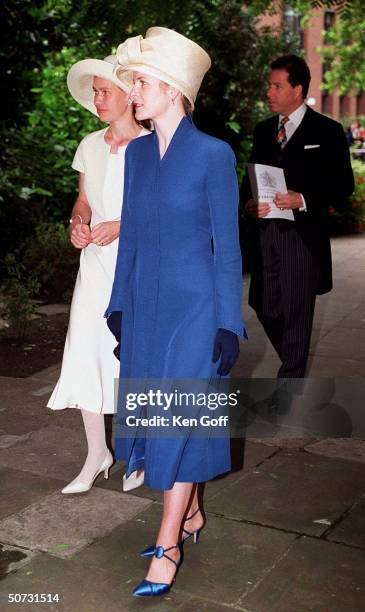 English royals David & wife Serena Linley w. Sarah Chatto at National Service of Thanksgiving for the 100th Birthday of Queen Elizabeth.