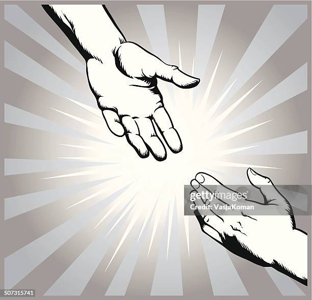 helping hand - release concept stock illustrations