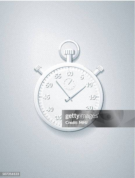 simple stop watch in the style of a paper collage - mhj stock illustrations