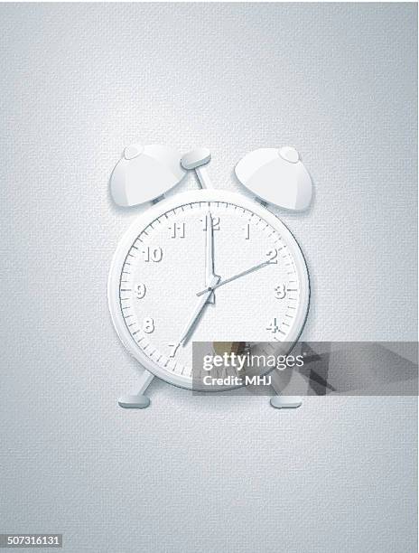 simple alarm clock in the style of a paper collage - mhj stock illustrations
