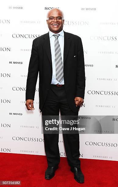 Kriss Akabusi attends a special screening of "Concussion" at Ham Yard Hotel on January 28, 2016 in London, England.