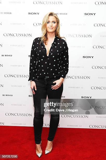 Hayley McQueen attends a special screening of "Concussion" at Ham Yard Hotel on January 28, 2016 in London, England.