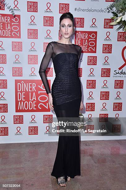 Anna Cleveland attends the Sidaction Gala Dinner 2016 as part of Paris Fashion Week on January 28, 2016 in Paris, France.