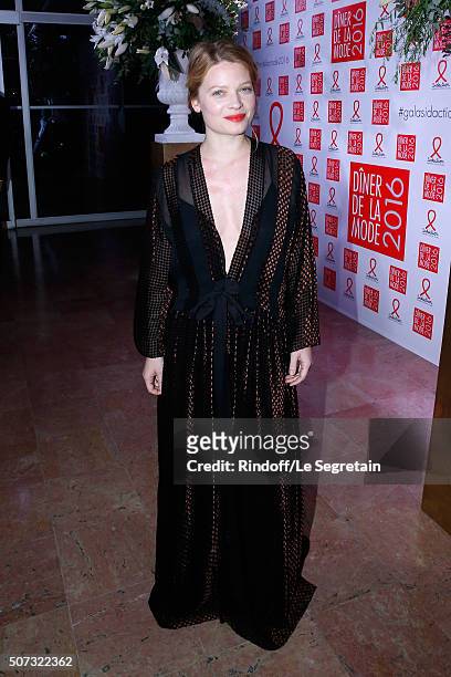 Actress Melanie Thierry attends the Sidaction Gala Dinner 2016 as part of Paris Fashion Week. Held at Pavillon d'Armenonville on January 28, 2016 in...