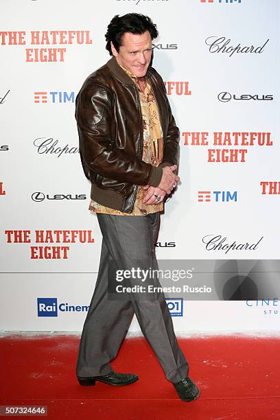 Michael Madsen walks the red carpet for 'The Hateful Eight' premiere on January 28, 2016 in Rome, Italy.