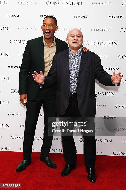 Will Smith and Brian Moore attend a special screening of "Concussion" at Ham Yard Hotel on January 28, 2016 in London, England.