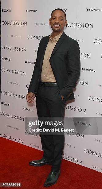 Will Smith attends a special screening of "Concussion" hosted by Will Smith, Susanna Reid and Brian Moore at The Ham Yard Hotel on January 28, 2016...