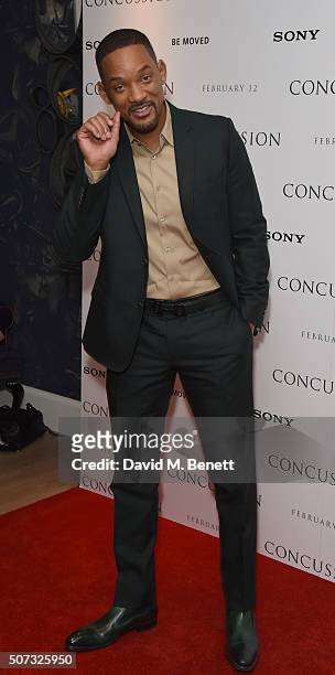 Will Smith attends a special screening of "Concussion" hosted by Will Smith, Susanna Reid and Brian Moore at The Ham Yard Hotel on January 28, 2016...