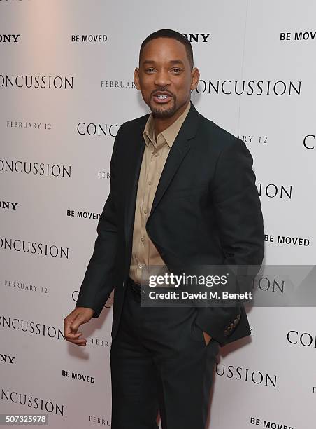 Will Smith attends a special screening of "Concussion" hosted by Will Smith, Susanna Reid and Brian Moore at The Ham Yard Hotel on January 28, 2016...
