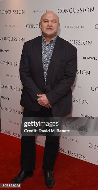 Brian Moore attends a special screening of "Concussion" hosted by Will Smith, Susanna Reid and Brian Moore at The Ham Yard Hotel on January 28, 2016...