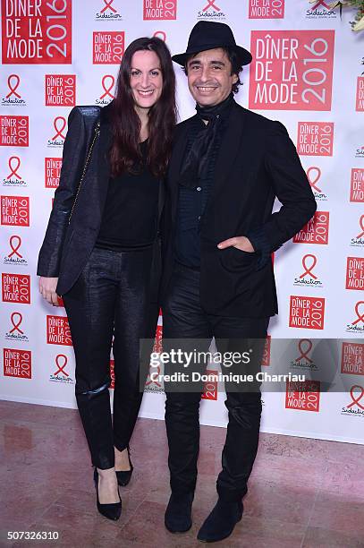 Ariel Wizman and wife Osnath Assayag attends the Sidaction Gala Dinner 2016 as part of Paris Fashion Week on January 28, 2016 in Paris, France.