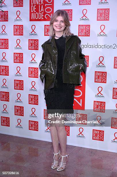 Olga Rudnicka attends the Sidaction Gala Dinner 2016 as part of Paris Fashion Week on January 28, 2016 in Paris, France.