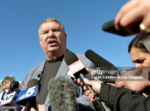 Tarrant County Sheriff Dee Anderson talks to the media after Ethan Couch returned to North Texas at the Scott D. Moore Juvenile Justice Center on...