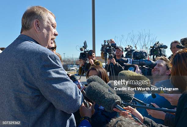 Tarrant County Sheriff Dee Anderson talks to the media after Ethan Couch returned to North Texas at the Scott D. Moore Juvenile Justice Center on...